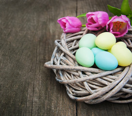 Easter egg in a nest