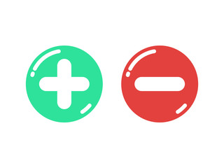 Obraz premium Plus and minus shiny button vector