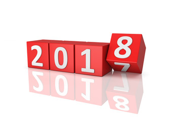 New Year 2018 - 3D Rendered Image