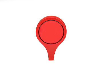 Red map pointer with blank center isolated on white background