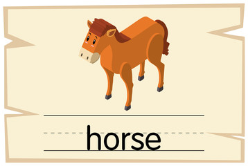 Wordcard template for word horse