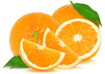 orange slices isolated