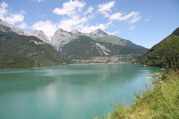 Fototapeta na wymiar Lake Molveno in Trentino, Italy