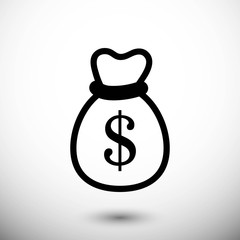 bag of money icon stock vector illustration flat design