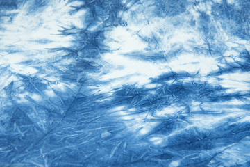 The fabric is indigo dye, Local fabric,  Dyeing cloth
