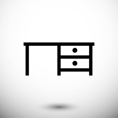 Desk icon stock vector illustration flat design