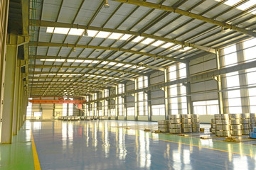 Cold rolled steel strip in the workshop