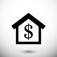 money home dollar icon stock vector illustration flat design
