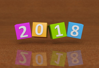 New Year 2018 - 3D Rendered Image