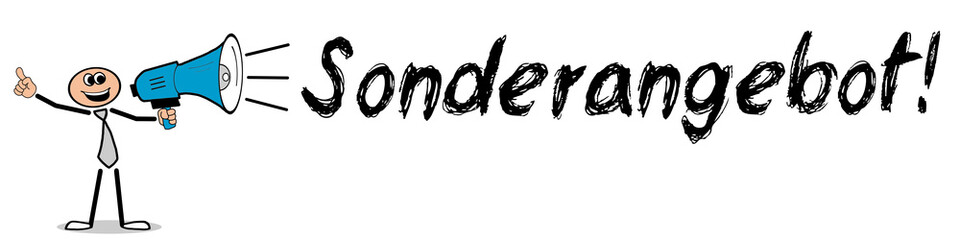 Sonderangebot! / Mann mit Megafon