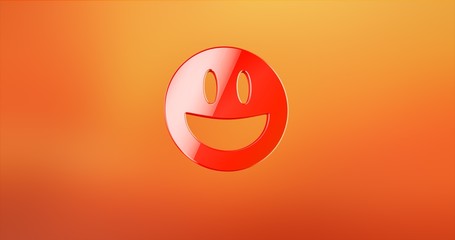 Emot Happy Red 3d Icon