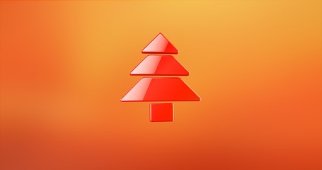 Pine Tree Red 3d Icon