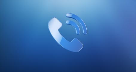Phone Ring Blue 3d Icon