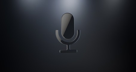 Microphone Black 3d Icon