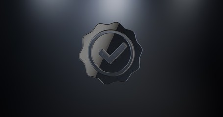 Approve Verified Black 3d Icon