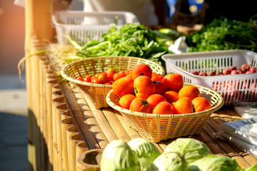 Tomato in market organic vegetables.