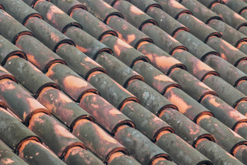 Old tiles roof of a country house