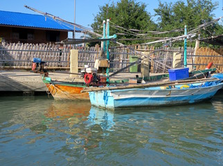 Obraz premium Two traditional sailing boats on the water, Thailand