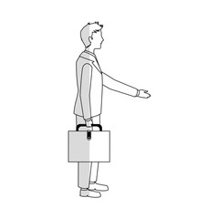 Obraz premium businessman with stretched arm icon image vector illustration design 