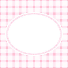 Place for a text on a classic checkered background. Pink shades. Good for labels and stickers. 