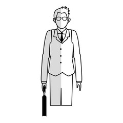 faceless businessman holding briefcase  icon image vector illustration design 
