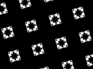 Ornament with elements of black and white colors. E