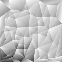 vector abstract irregular polygon background with a triangle pattern in grayscale color - light with dark corner