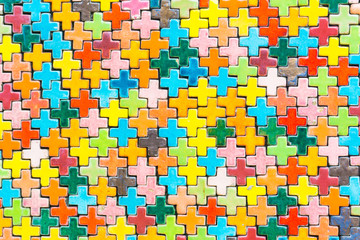 colorful background in cross shape pattern