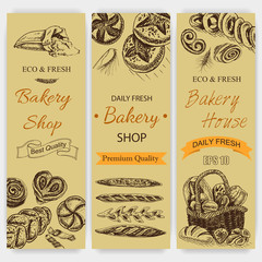 Vector illustration sketch - bakery. loaf, baguette, bread. French bakery. Vector illustration sketch - bakery. bread, loaf, baguette, buns, puffs, bagel.