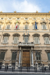 Naklejka premium Facade of an old classic building in Rome, Italy