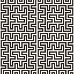 Maze Tangled Lines Contemporary Graphic. Vector Seamless Black and White Pattern.