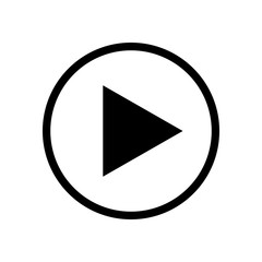 Play sign. Flat style icon over white