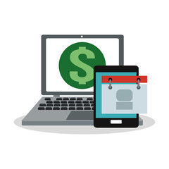 computer money or economy related icons image vector illustration design 