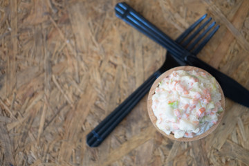 Fresh coleslaw salad