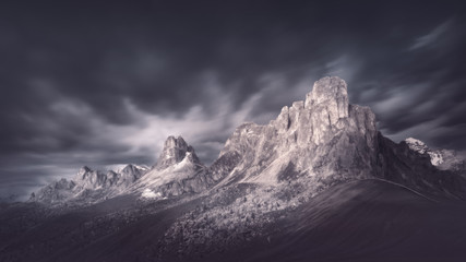 High mountain pass in dramatic atmosphere - obrazy, fototapety, plakaty