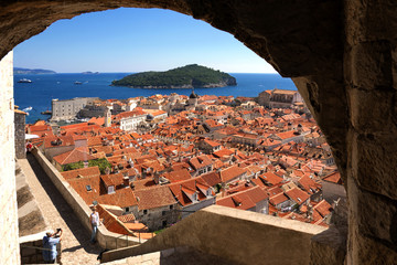Old Town Dubrovnik view from City Walls - obrazy, fototapety, plakaty