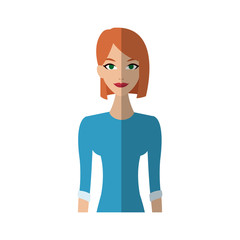 handsome woman cartoon icon over white background. colorful design. vector illustration