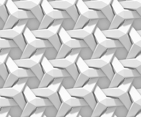 White shaded abstract geometric pattern. 3D rendering background.