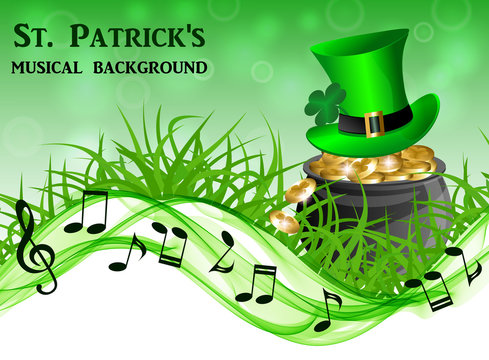 Abstract musical background for St. Patrick's Day