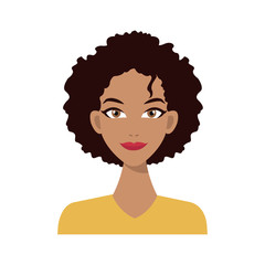 handsome woman cartoon icon over white background. colorful design. vector illustration