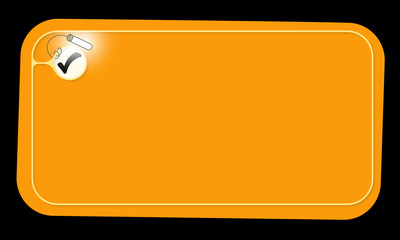 Vector orange frame and check box with lighting