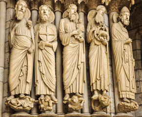 Chartres Cathedral, Sculpture gothic of the North Porch, France