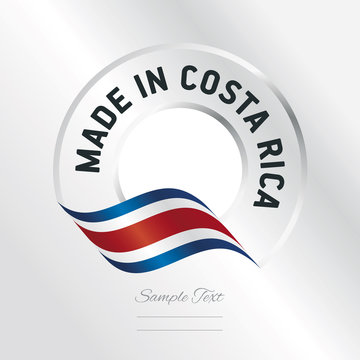 Made in Costa Rica transparent logo icon silver background