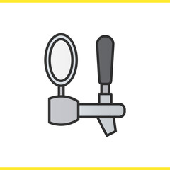Beer tap color icon. Isolated vector illustration