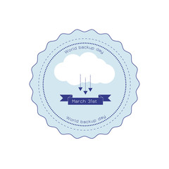Backup and restore data cloud ribbon badge