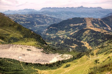 Fototapeta na wymiar French rural landscape in mountain area