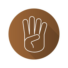 Obraz premium Four fingers up hand gesture