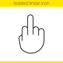 Obraz premium Middle finger up linear icon