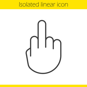 Middle Finger Up Linear Icon