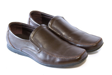 Brown Men shoes on white background